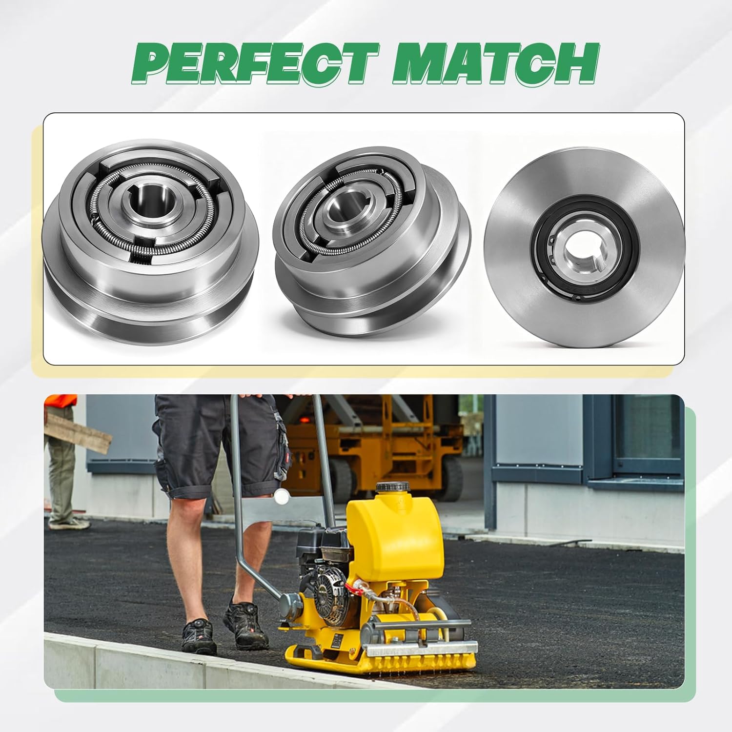 Centrifugal Clutch 5" Single Pulley 5/8" V-Belt 1" 25.4mm Bore Compatible with Most Honda GX270 or GX390 Engine Shafts, Plate Compactors