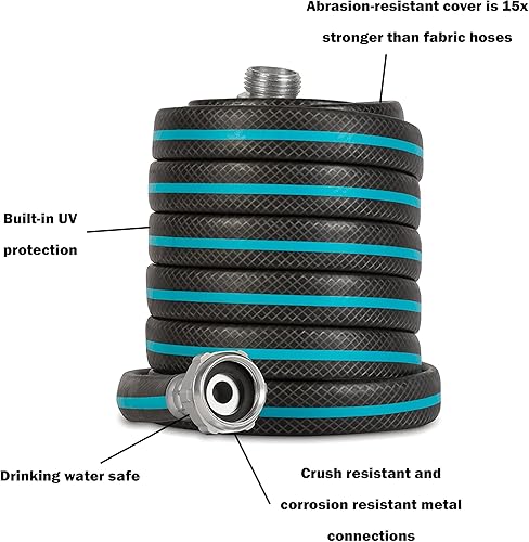 Miniatura 6 de Gilmour AquaArmor Manguera de jardín, ligera, sin torceduras, segura para agua potable, 12 pulgadas x 25 pies