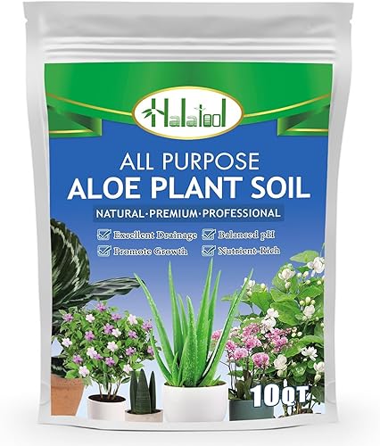 Halatool 10QT - Mezcla de suelo orgánico para plantas de aloe para plantas de jardín para plantas de interior y exterior, mezcla para macetas de