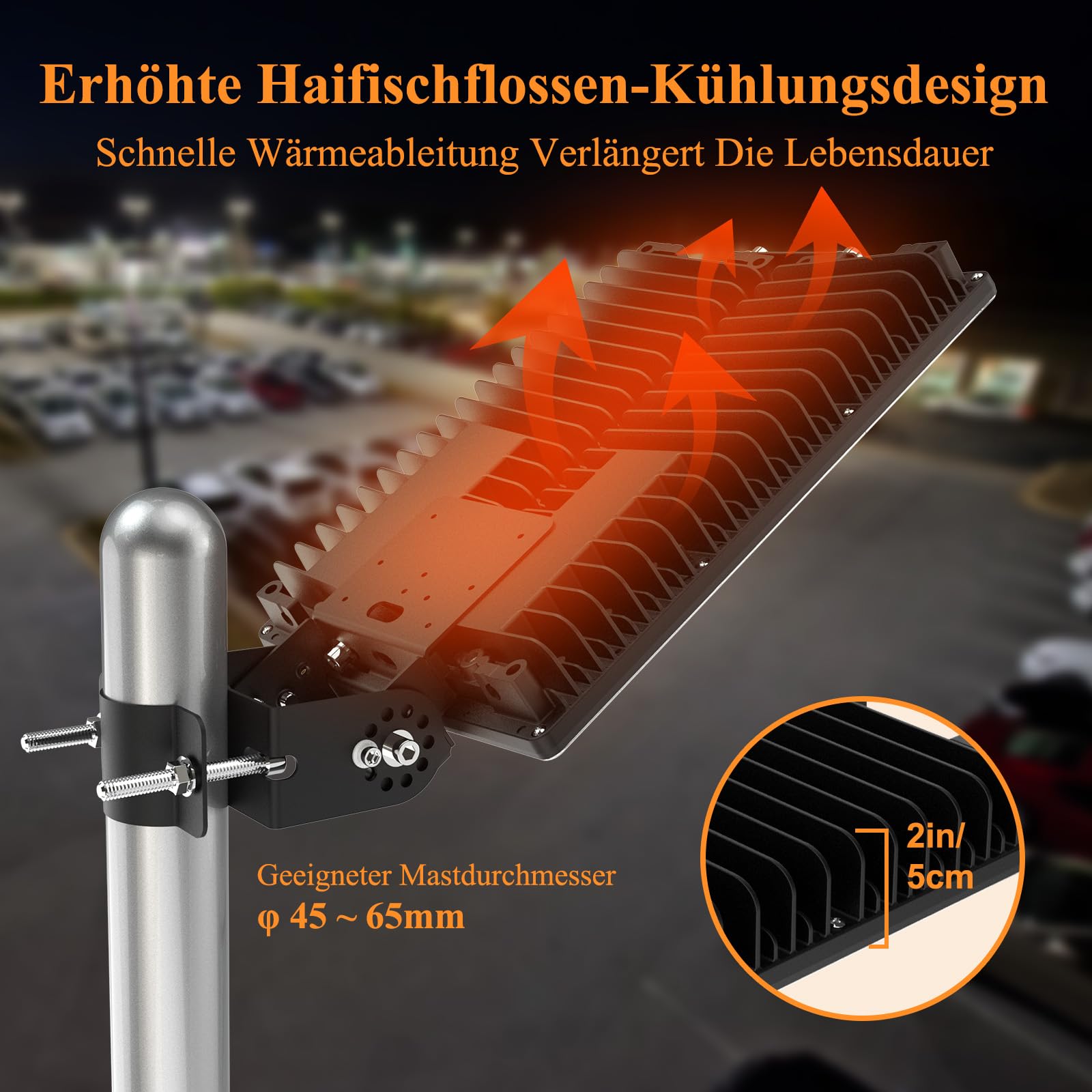 LED Strahler Außen 200W, 28000LM Strassenlampe,Flutlicht mit verstellbaren 2 Köpfe, Superhell 6500K LED-Straßenleuchte, Aussenstrahler IP67 Wasserdicht für Garten, Hof, Außenbeleuchtung