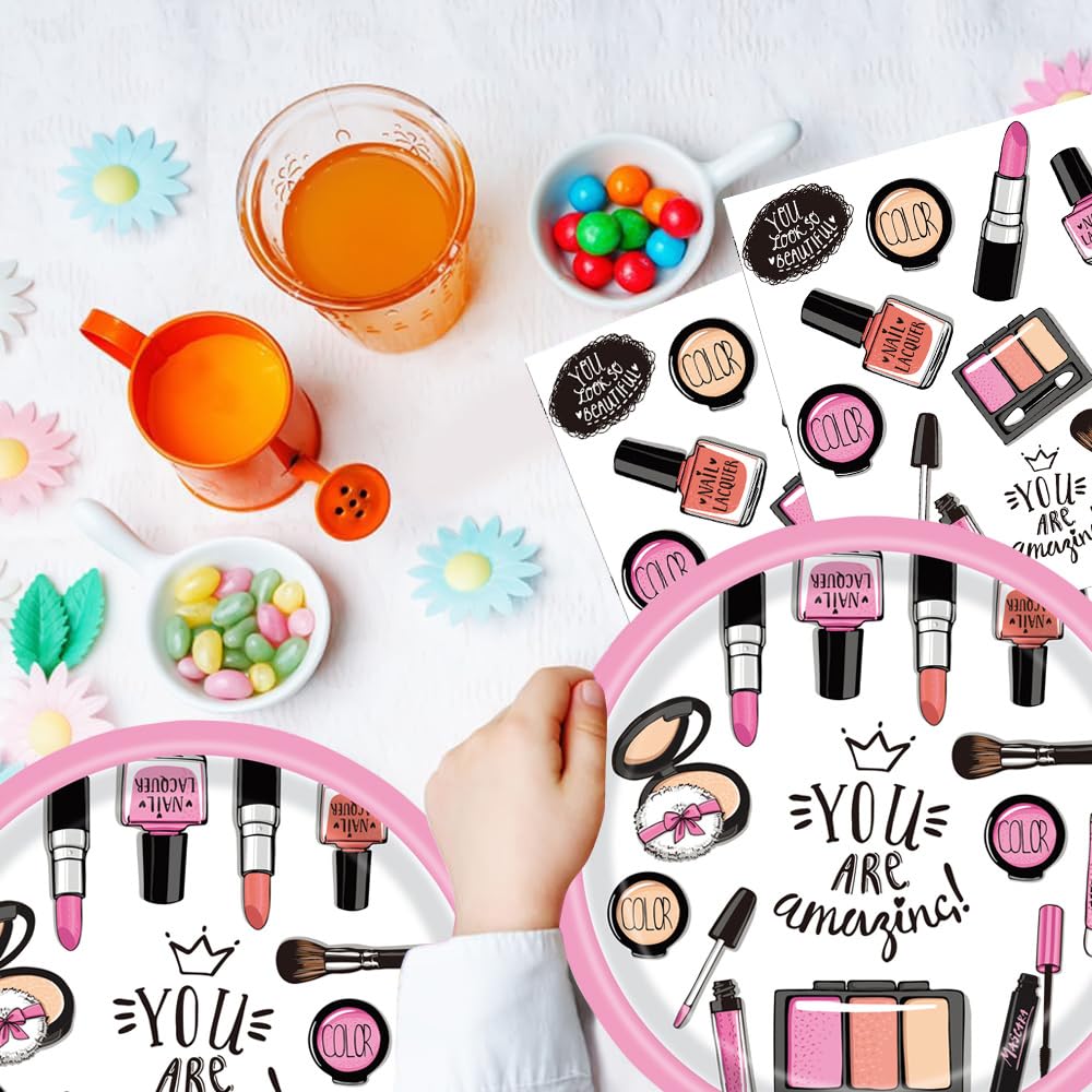 Make-up Geburtstag Dekoration Set – Hintergrund 1,5x0,9 M, Banner, Cupcake Topper, Ballons Für Mädchen-Party
