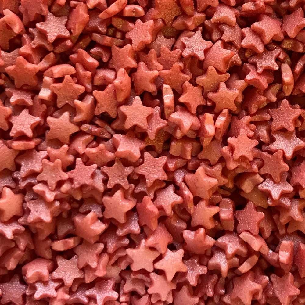RED STARS Sprinkles glimmer mini stars edible sugar cake decorations 50g