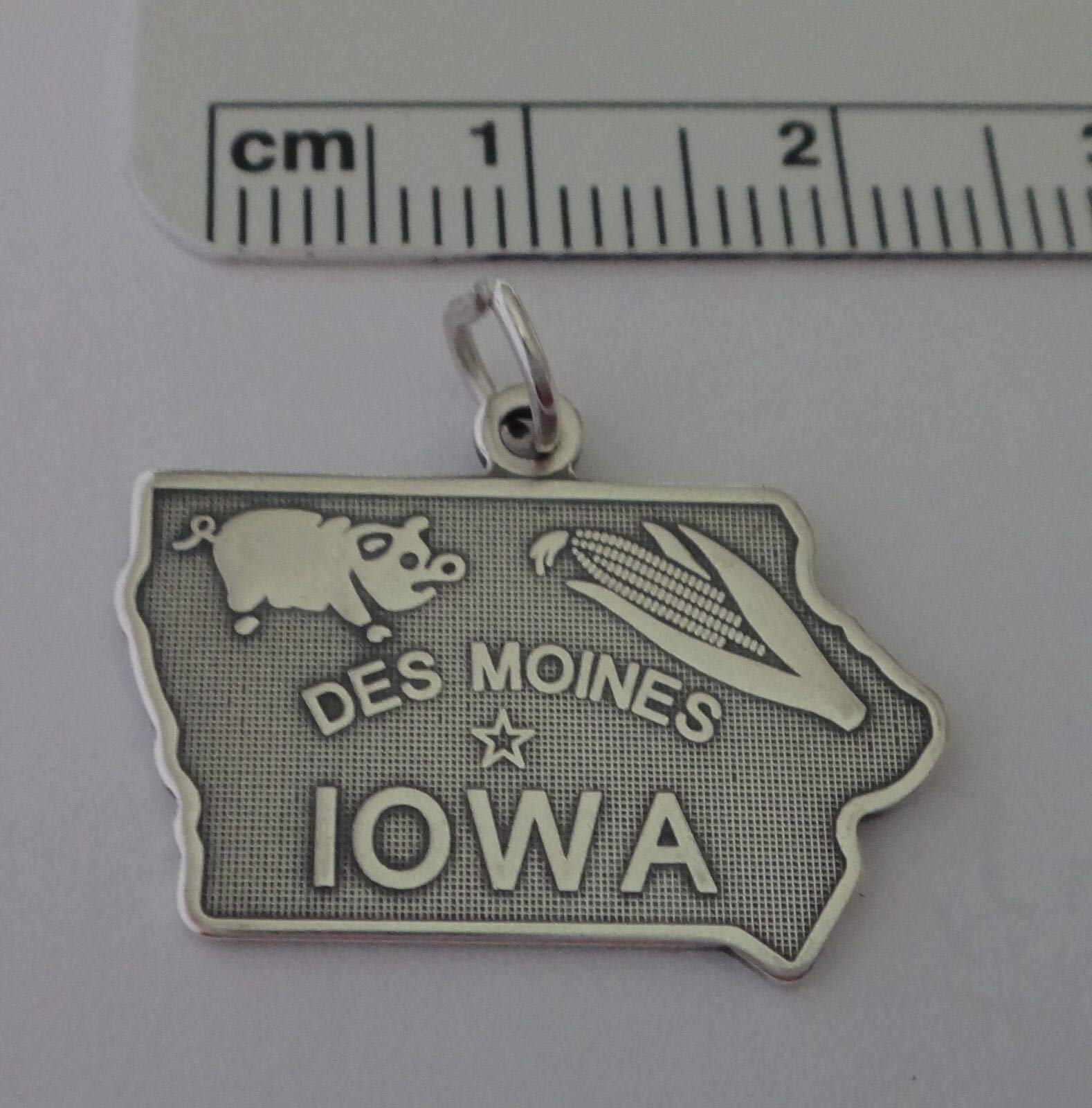 Sterling Silver 17x24mm The Hawkeye State Iowa State Charm