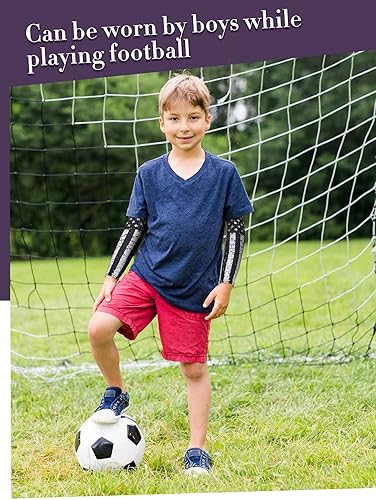 Miniatura 5 de Jecery 9 pares de mangas de brazo para niños y jóvenes, para béisbol, fútbol, refrescante, bandera estadounidense, compresión para adolescentes,