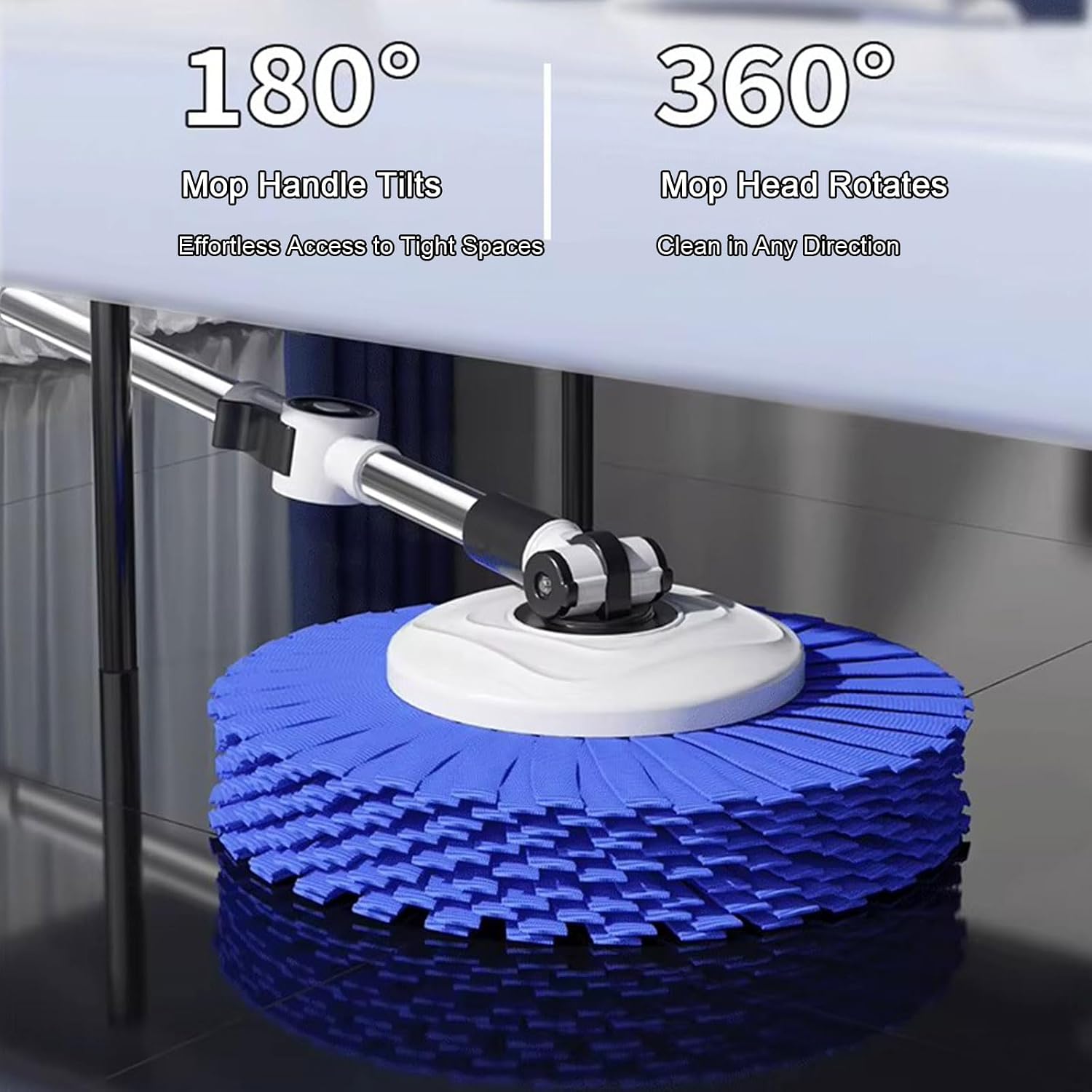 Spin Mop and Bucket with Wringer for Home - 360° Spinning Microfiber Mop Heads - Bucket with Detachable Drying Basket - Wet Dust Mop for Floor Cleaning,3 Mop Heads