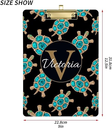 Miniatura 3 de Portapapeles de tortugas de diamante personalizadas, tamaño carta, cartón de plástico personalizado con clip de metal para colgar, tablero de clip