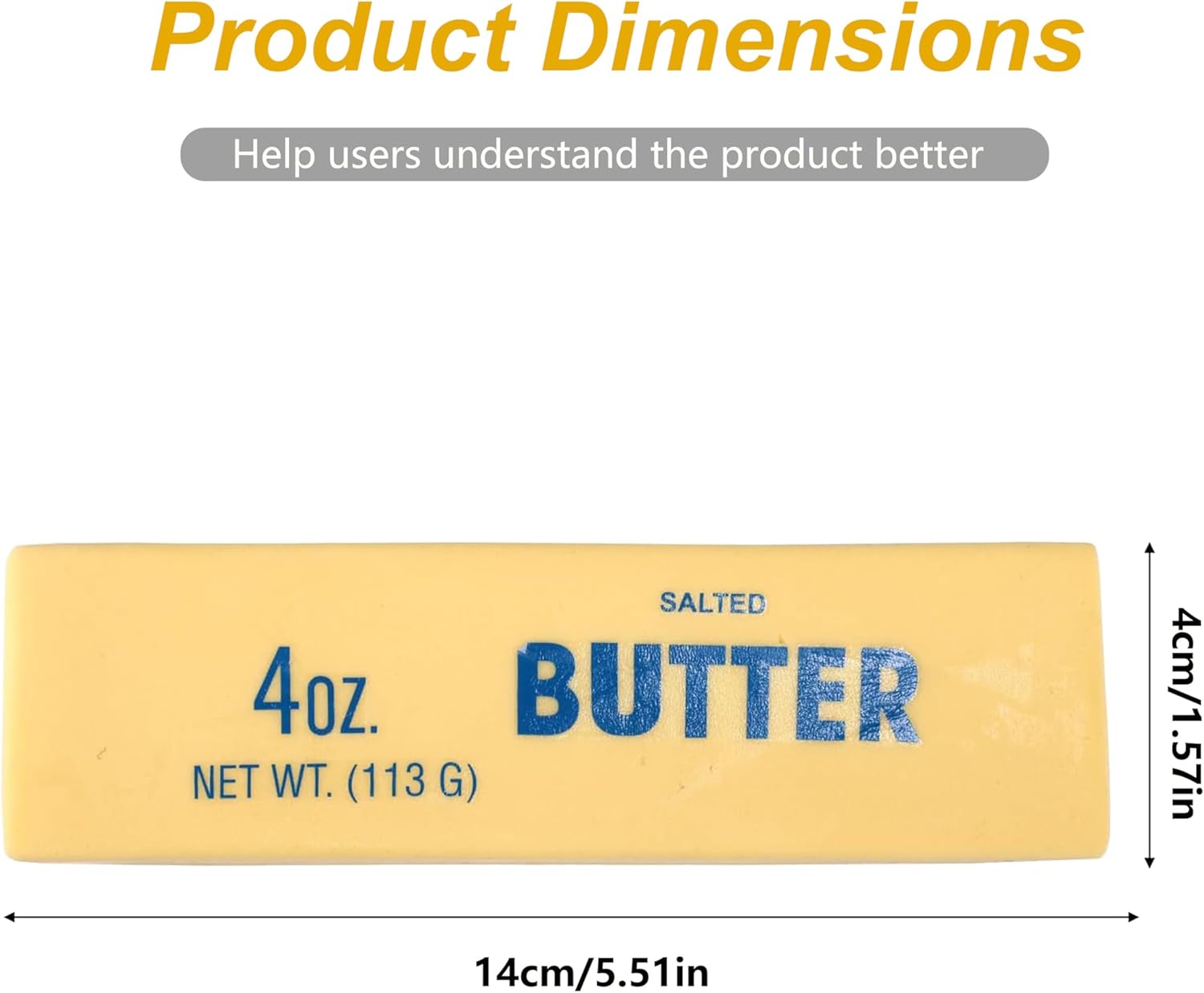 Slow Rebound Cute Butter Squeeze Stress Balls, 2026 Upgraded Squeeze Ball Realistic Butter Stick Soft Squeeze Toys, Upgrade Wet Slow Rebound Stress Relief Toy Stress Relief Fidget Toys (1pcs)