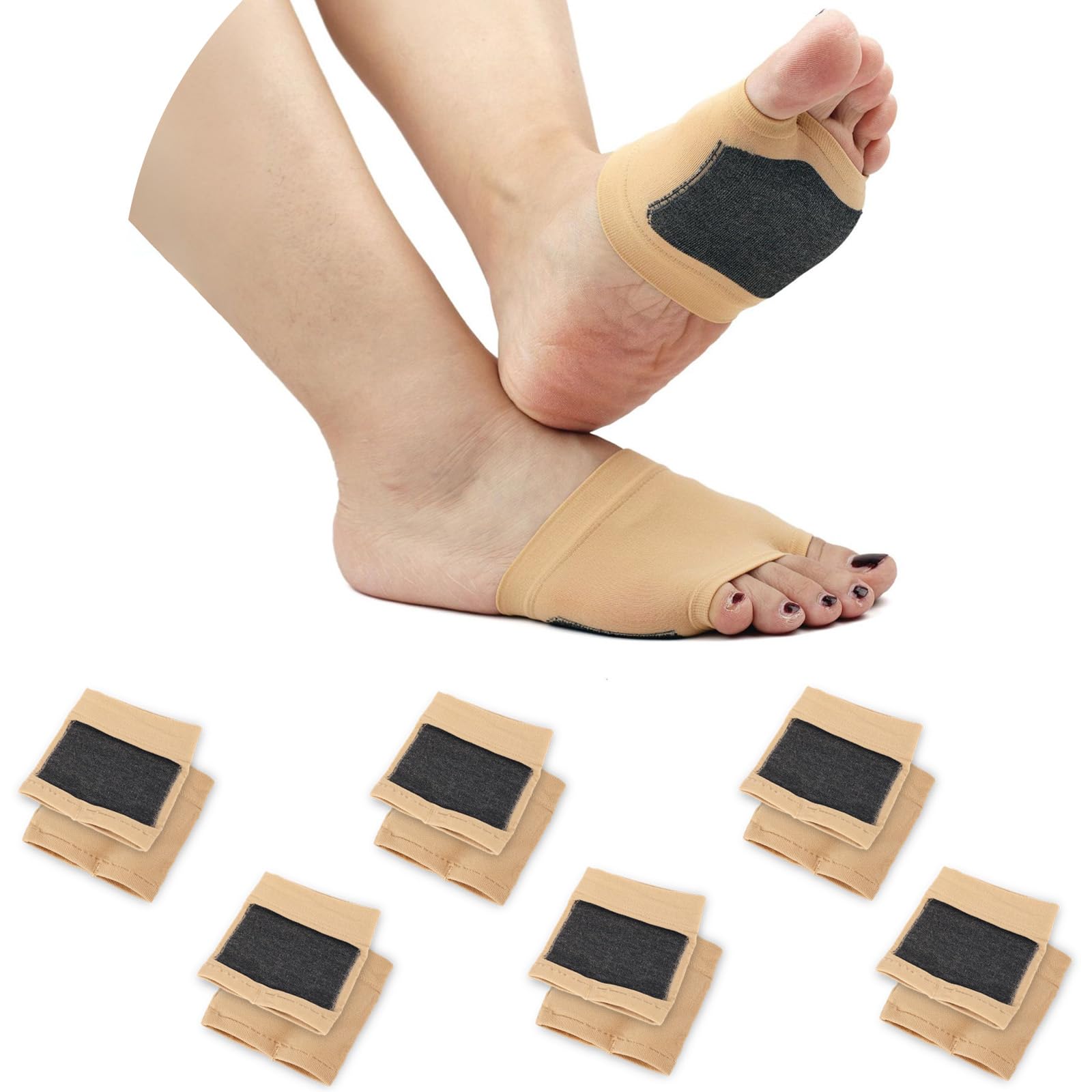 Zehensocken 6 Paar Damen - Unsichtbare Halbsocken Mit Anti-Rutsch