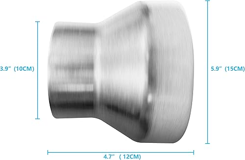 Miniatura 3 de Tech Drive Aumentador y reductor de conductos, adaptador en línea de 4" a 3" para sistemas de ventilación de HVAC y escape, hecho de aluminio