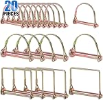 Glarks 20Pcs Kit d'Assortiment de Broches PTO Robustes pour Remorques Agricoles, Chariots, Jardin