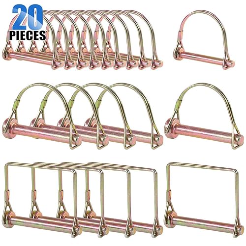 Glarks Kit surtido de pasadores de toma de fuerza de alta resistencia de 20 piezas para remolques de granja, carros, césped y jardín