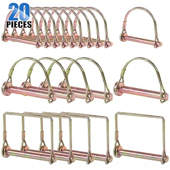 Glarks 20Pcs Heavy Duty PTO Pin Assortment Kit for Farm Trailers Wagons Lawn Garden