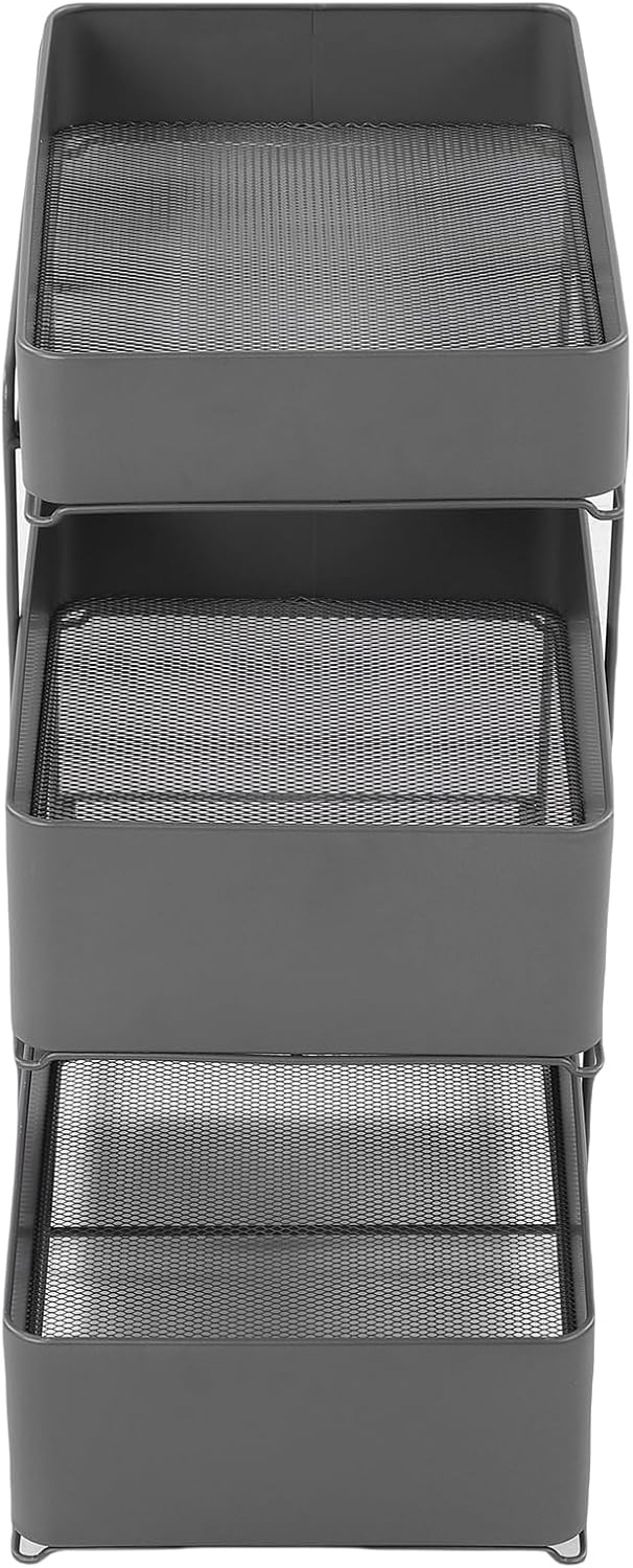 TARSHYRY Under Sink Organizer, 3 Tier Pull Out Storage Basket with Large Capacity for Bathroom Kitchen Laundry Room, No Tools Installation, Steel Construction, 38.5x27x53cm