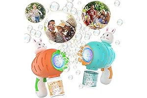 EagleStone Bubble Gun Machine 2-Pack: Bubble Blower for Kids with LED Lights