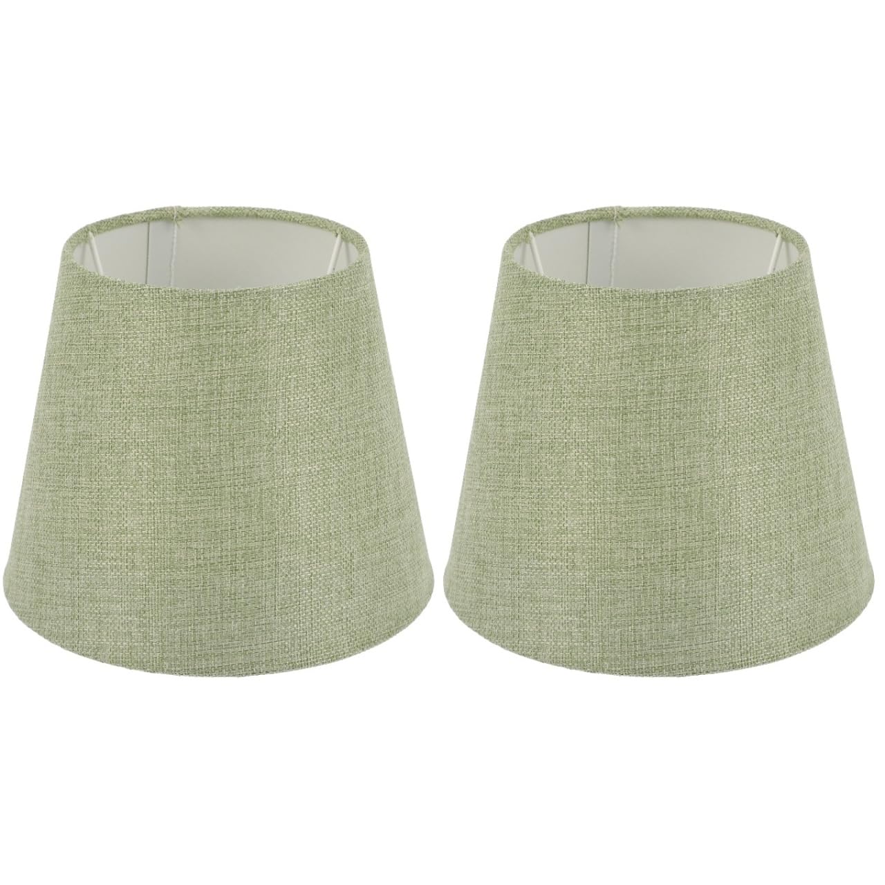 WOONEKY 2pcs Sage Lampshade Green Fabric Lamp Shades Drum Lampshade for Pendant Light