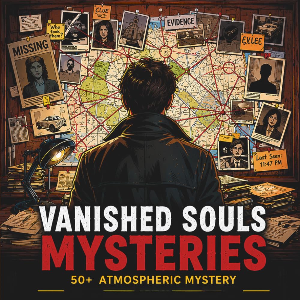Vanished Souls Mysteries: 50+ Atmospheric Mystery Coloring Pages for Adults Featuring Lonely Streets, Search Boards, Forgotten Rooms, Hidden Evidence ... Disappearances (Shadow Evidence Series)