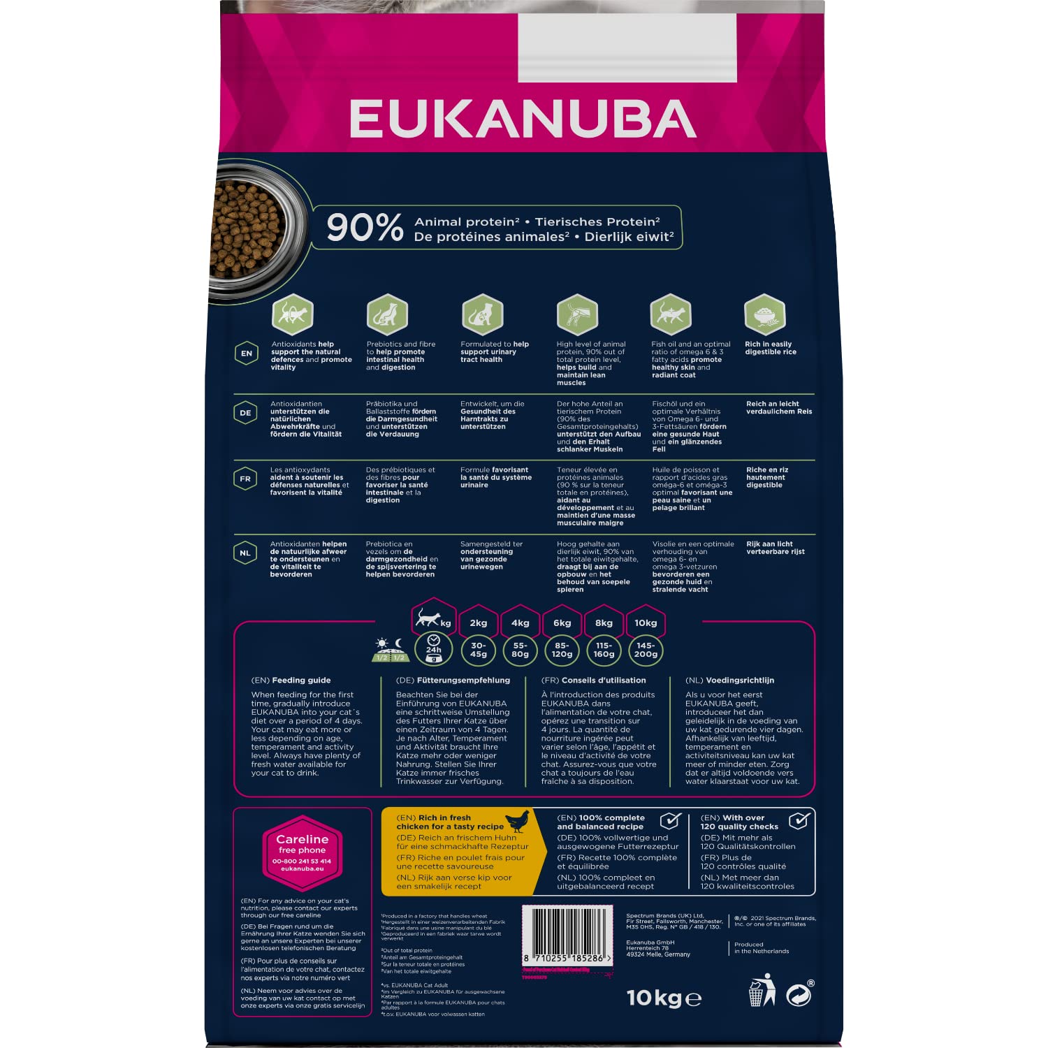 Eukanuba Anti-Haarballen Katzenfutter trocken, 10 kg | Premium Trockenfutter | zur Reduzierung von Haarballen | für Katzen