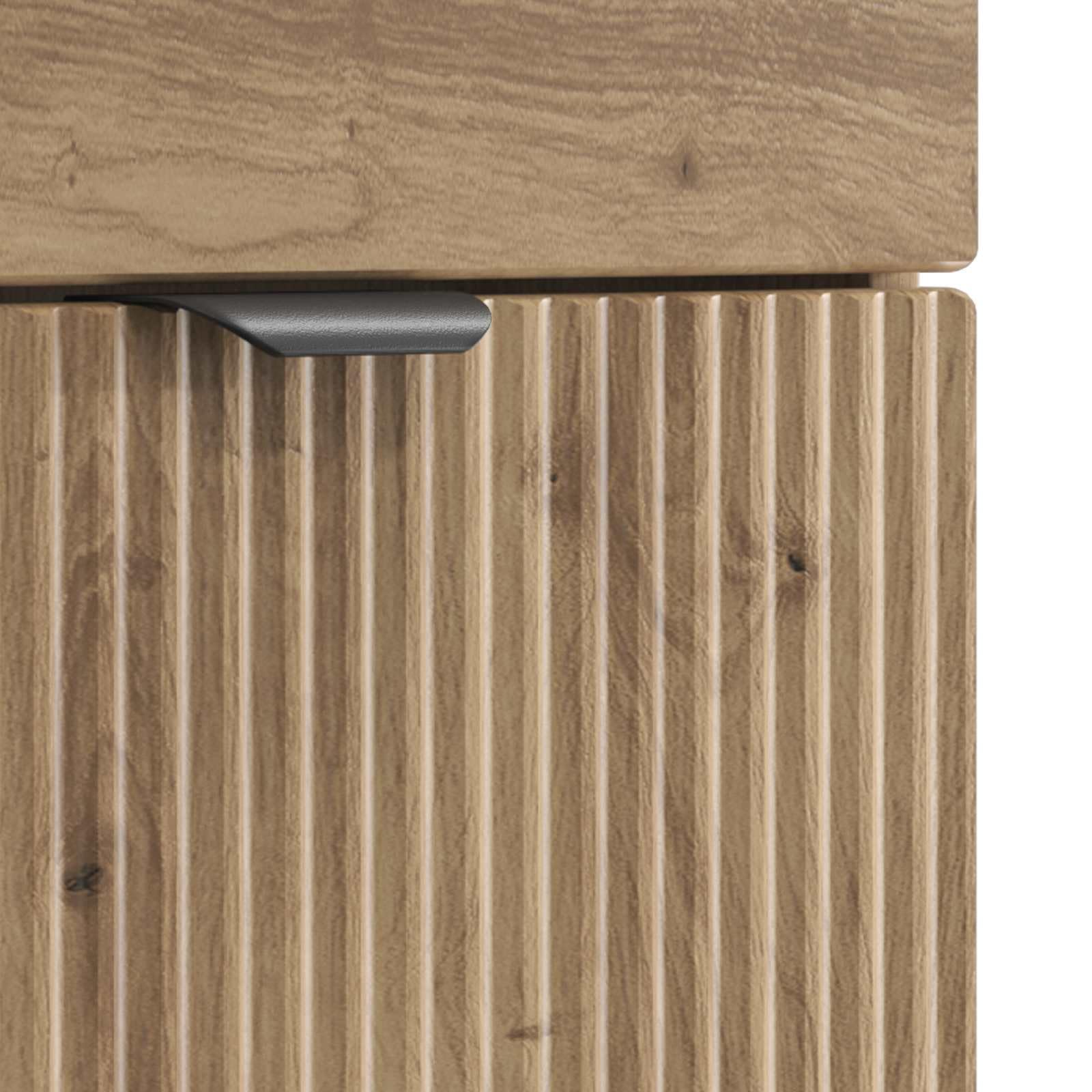Mueble de baño de roble Artisan, 54 x 41 x 70 cm, material de madera con espacio de almacenamiento, asas empotradas, puerta y estante, ahorra espacio como armario bajo lavabo para baño moderno