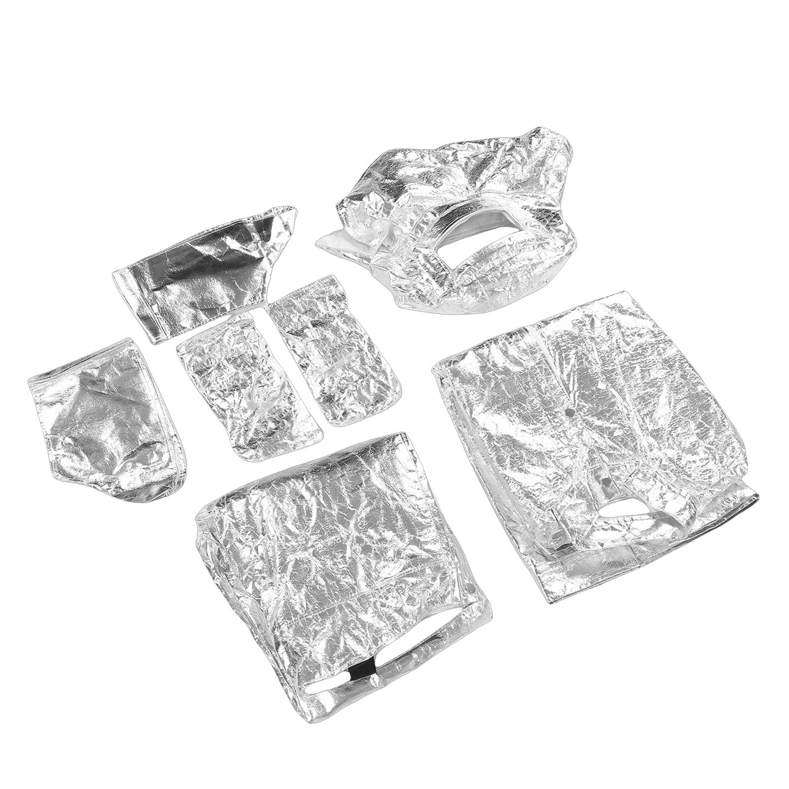Eujgoov Traje Aislante Ignífugo con Tela de Aluminio, Casco, Chaqueta, Pantalones, Cubiertas para Zapatos para Soldadura a Alta Temperatura y Silvicultura