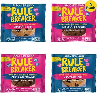 Rule Breaker Vegan & Gluten Free Cookies | Chocolate Brownie & Chocolate Chip | Plant-Based, Top 11 Allergen-Free | Soft-Baked, Great Snacks for Kids & Adults, Individually Wrapped (Pack of 4)