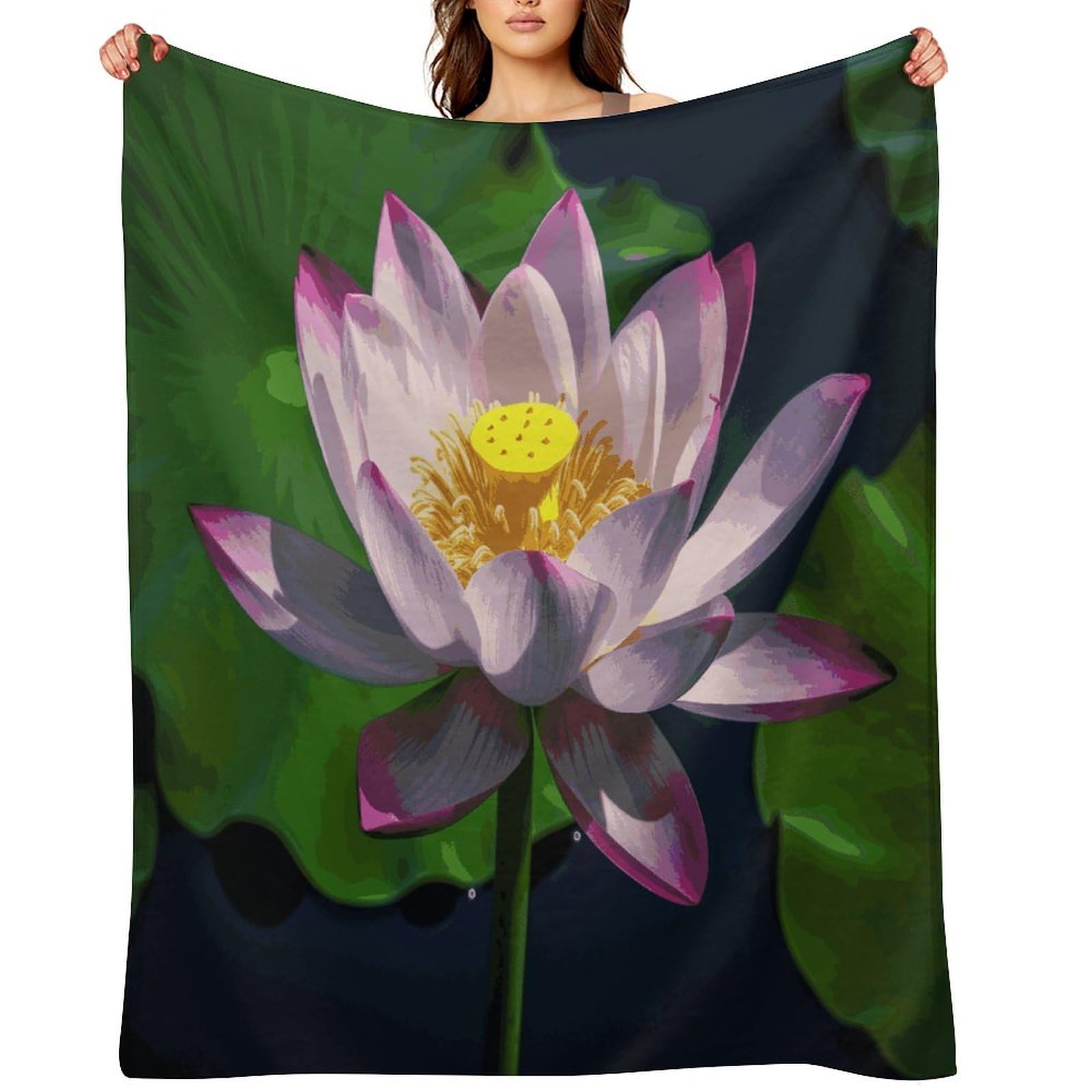 Fekiloot Style Lotus2 Throw Blankets Camping Blanket40 X50