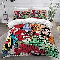 Vista 23 de Juego de funda de edredón para niños, tamaño individual, dinosaurio, funda de edredón 3D en negro y blanco para hombres, de microfibra, 1 pieza