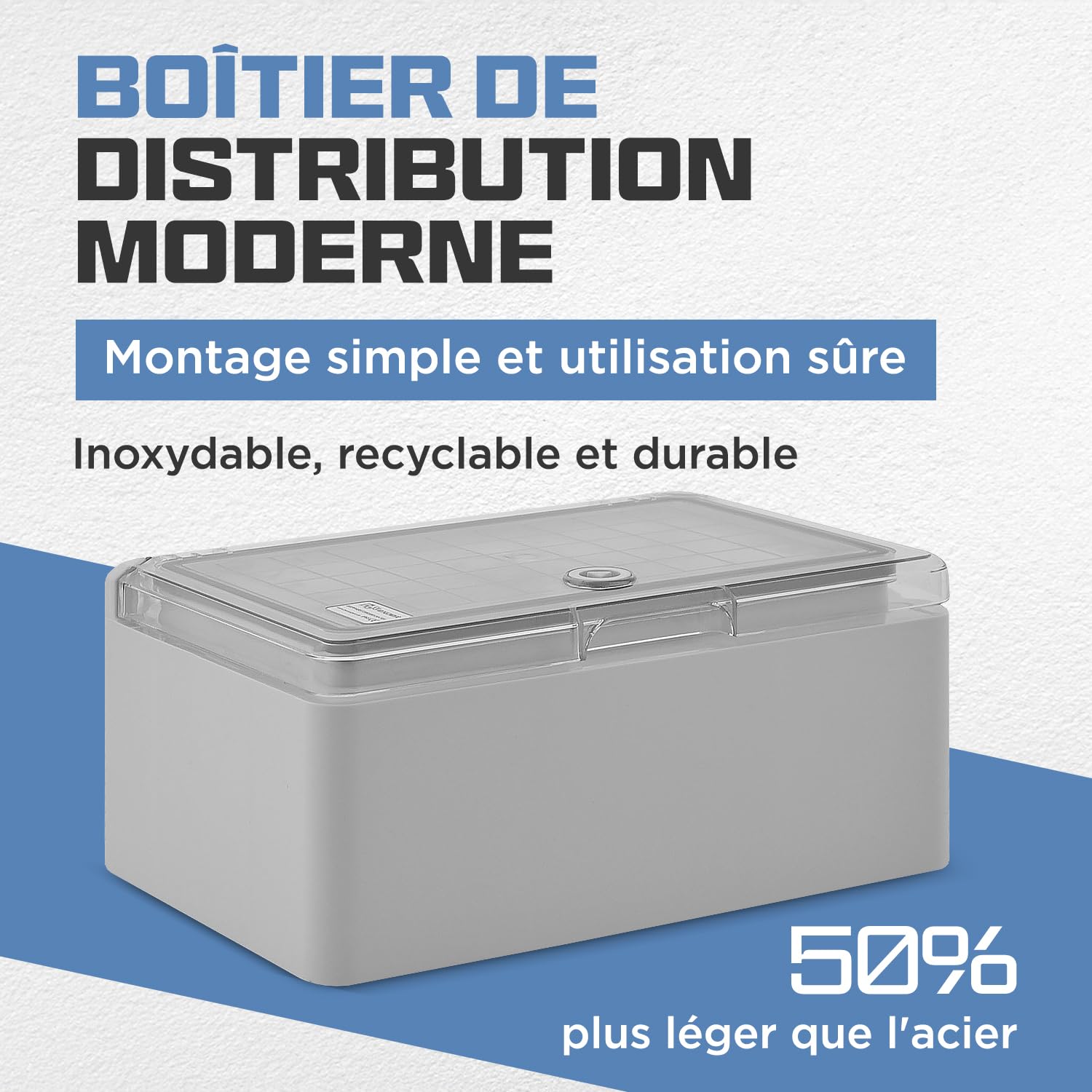 Armoire électrique Boîtier IP65 HOROZ - ABS, IK10, étanche, Pour Installation Intérieure/extérieure