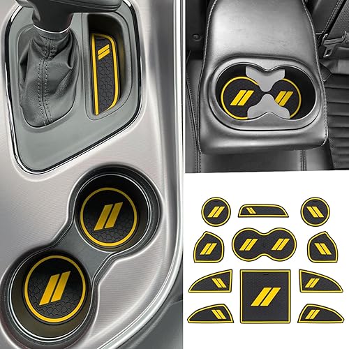 Accesorios para Dodge Challenger 2015-2024, se adapta a la medida para portavasos, alfombrillas antipolvo, bolsillo de puerta, forros de consola