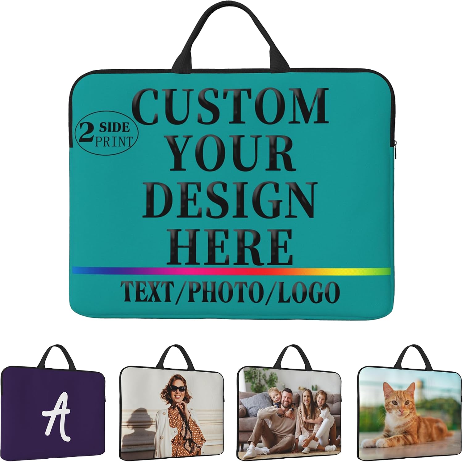 Custom Laptop Case Personalized Add Your Photo Text Laptop Bag Protective Messenger Briefcases
