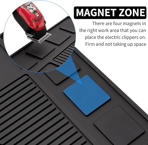 Miniatura 5 de Tapete organizador de herramientas de peluquería tapete de cortadora tapete magnético flexible y antideslizante almohadilla de estación de tira