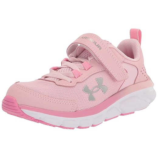 Under Armour Girls Pre-School Assert 9 Alternate Closure Running Shoe, (601) Prime Pink/Flamingo/Metallic Silver, 13 Little Kid