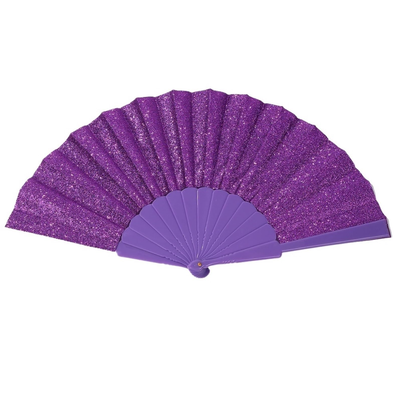 WLIHDB 3Pcs Dance Prop Fan Colorful Folding Clack Plastic Glitter for Summer(Color4)
