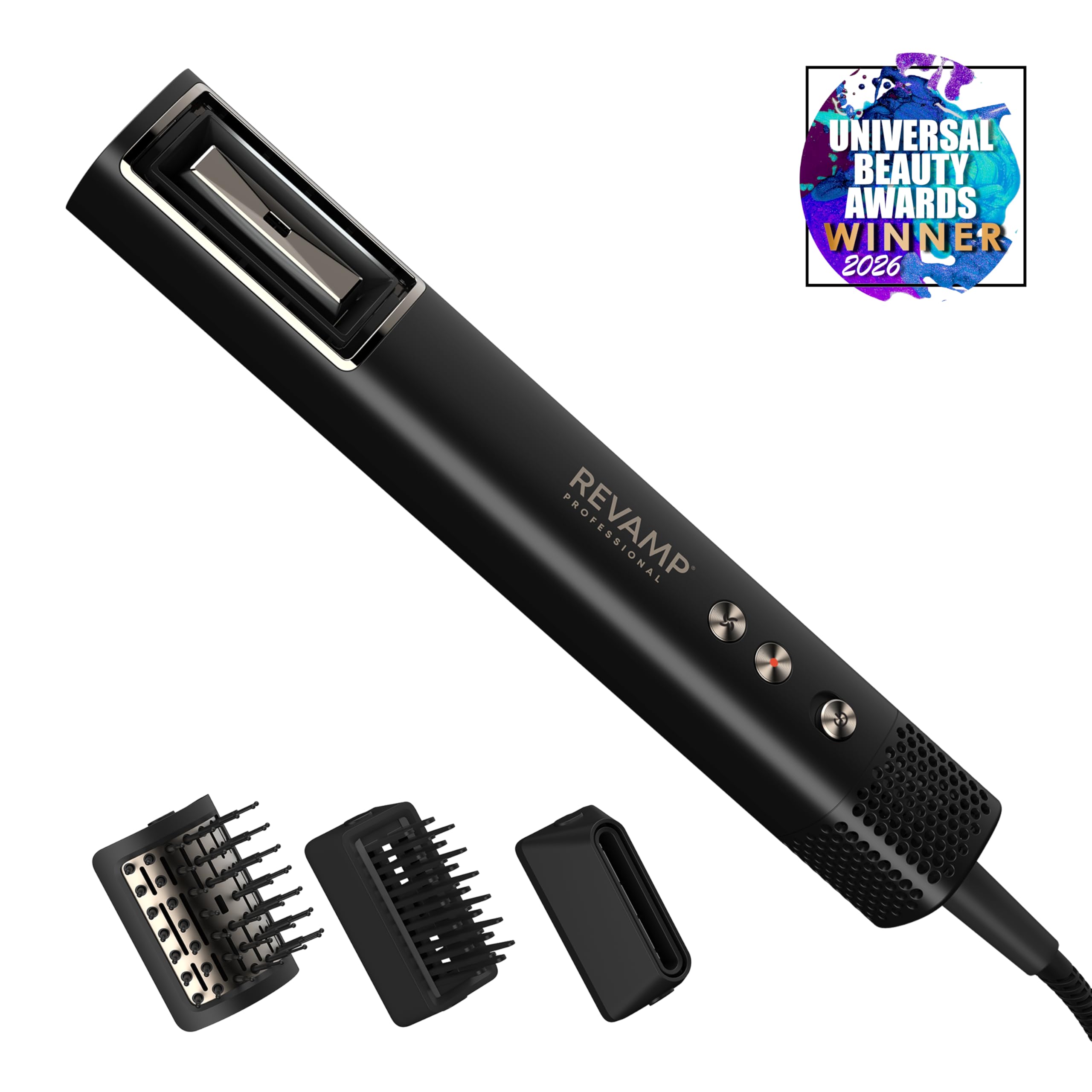 REVAMP HydroShine Airstyler 3-in-1 - Hydro-Ionen, Feuchtigkeit, Glanz | Heißluftstyler, Haartrockneraufsätze, Ultraleichter Multistyler, Kompaktes Design