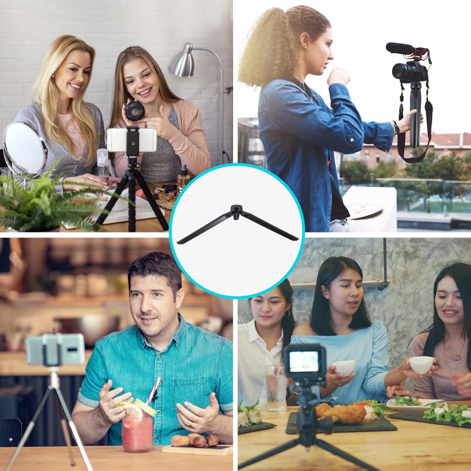 Vaguelly 2PCS Camera Tripod Compact Desktop Stand for Streaming Recording Photography Compatibility Easy Installation for Professional Images