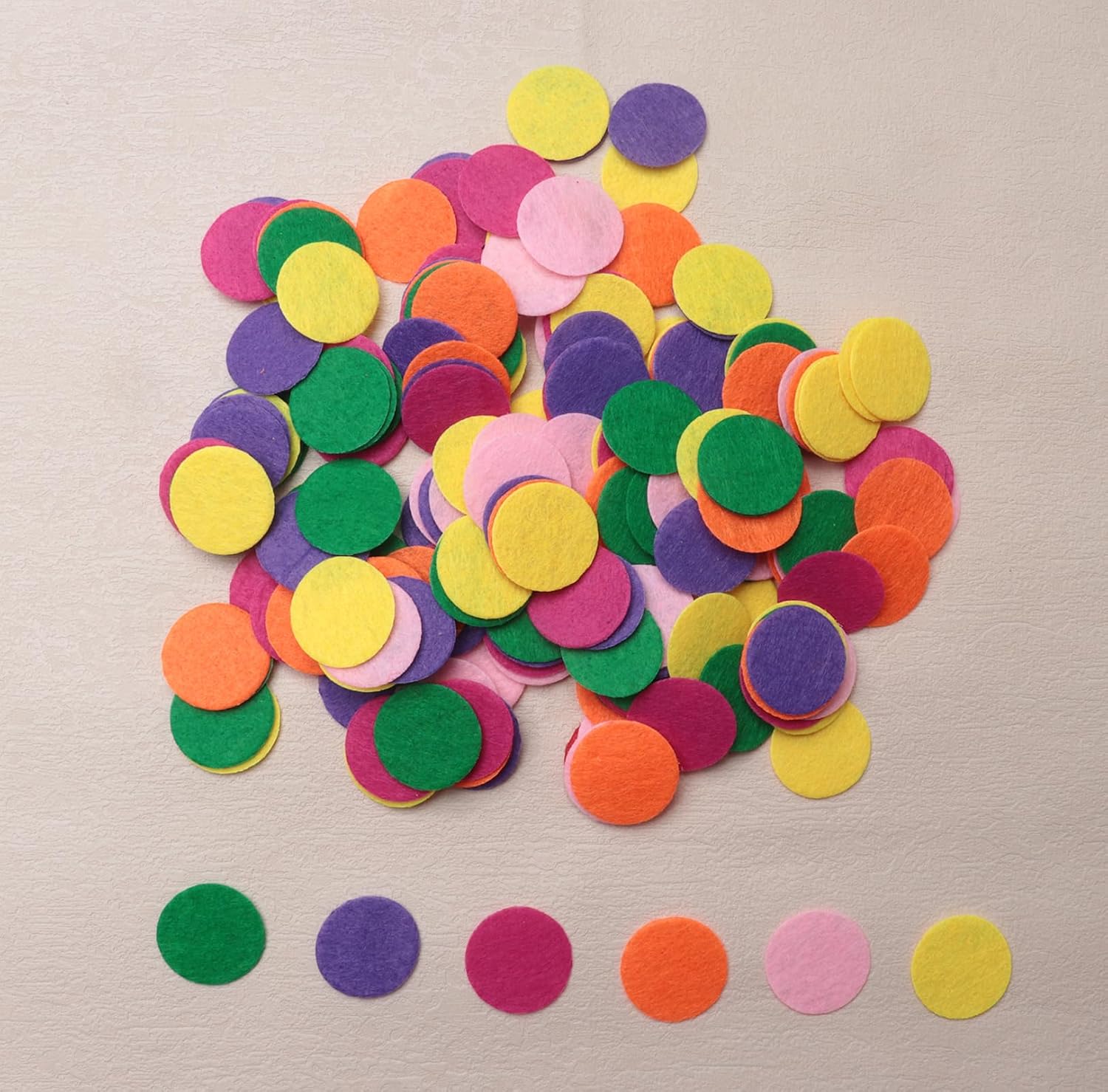 300 Pcs Round Felt Circle Pads Colorful 1 Inch Cut Non-Woven Mini Fabric Circle for DIY Sewing Handcraft Project (Colorful, 1 Inch) image 2