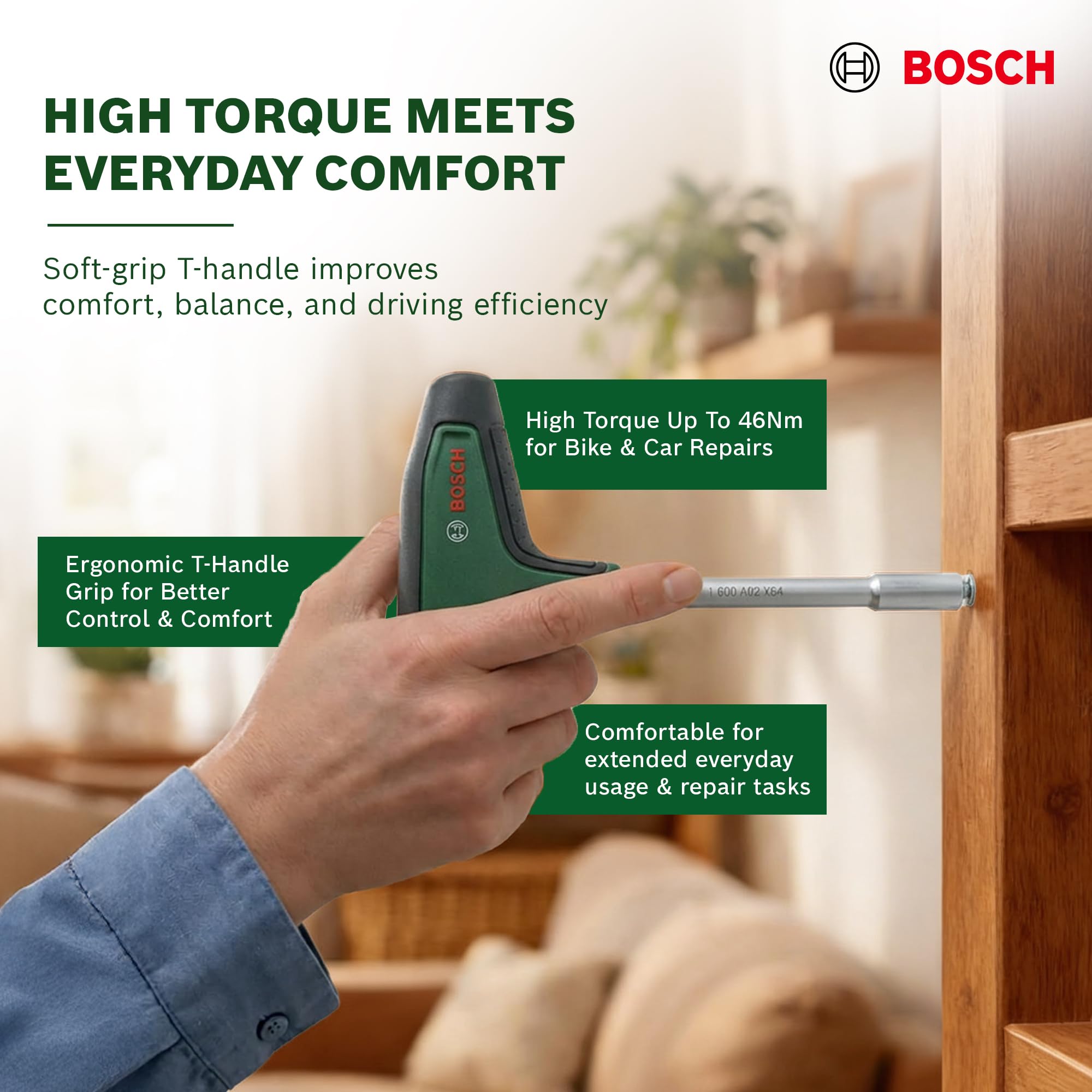 Bosch 19-częściowy zestaw z wkrętakiem (z rękojeścią typu T) (Akcesoria Narzędzi Ręcznych)