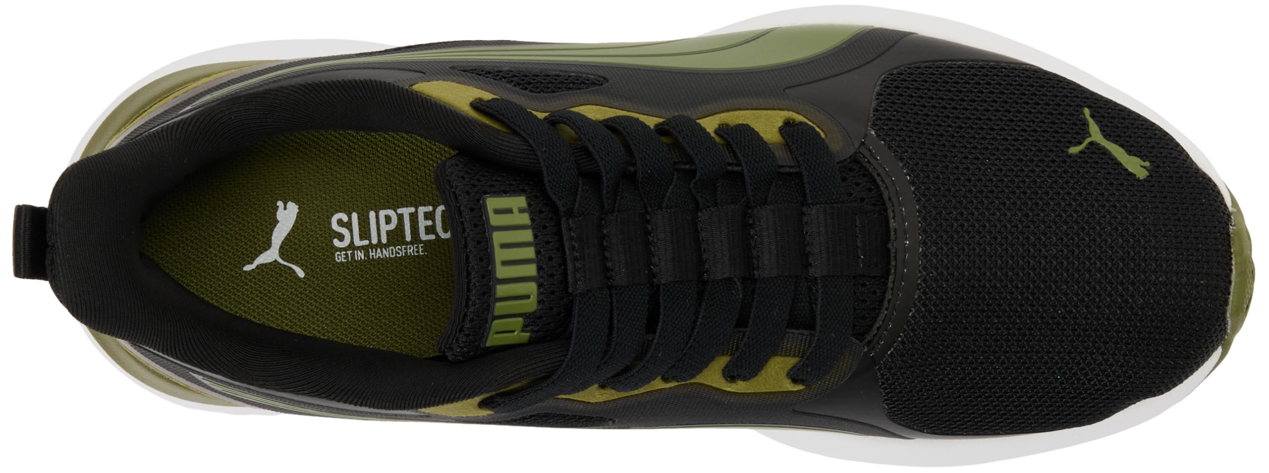 Puma Unisex Softride Cosmic Street Sliptech Sneaker, Schwarz-Olivgrün, 37.5 EU, Puma Schwarz, Olivgrün, 37.5 EU – Ansicht 3