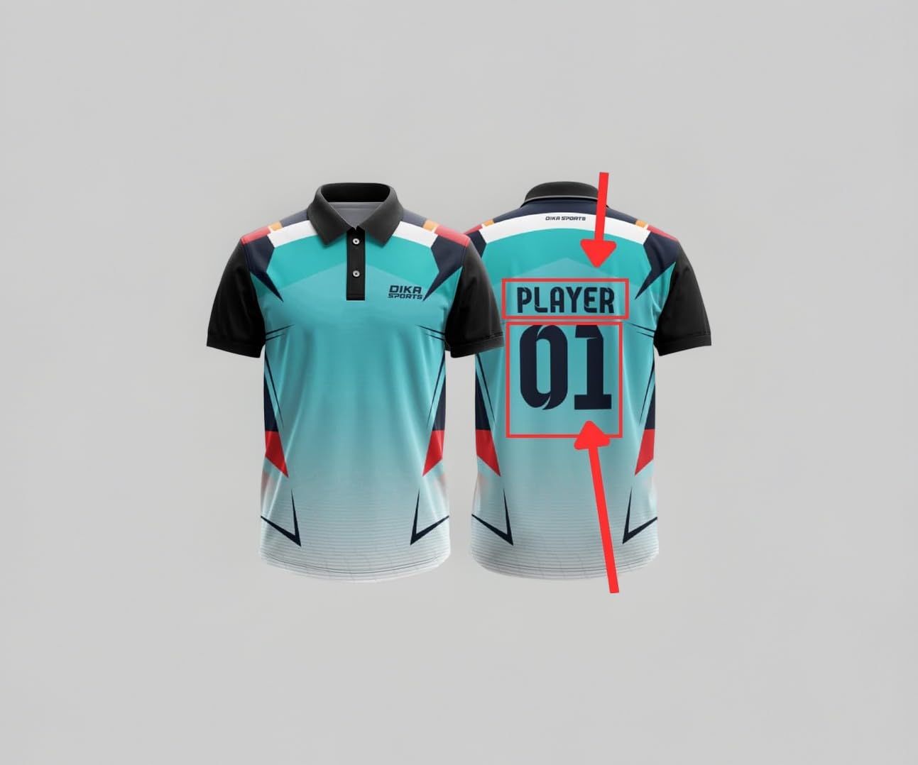 Dika Sports Custom jerseyCricket t-Shirt Breathable Cricket Jersey Printed | 2 Year to 5XL