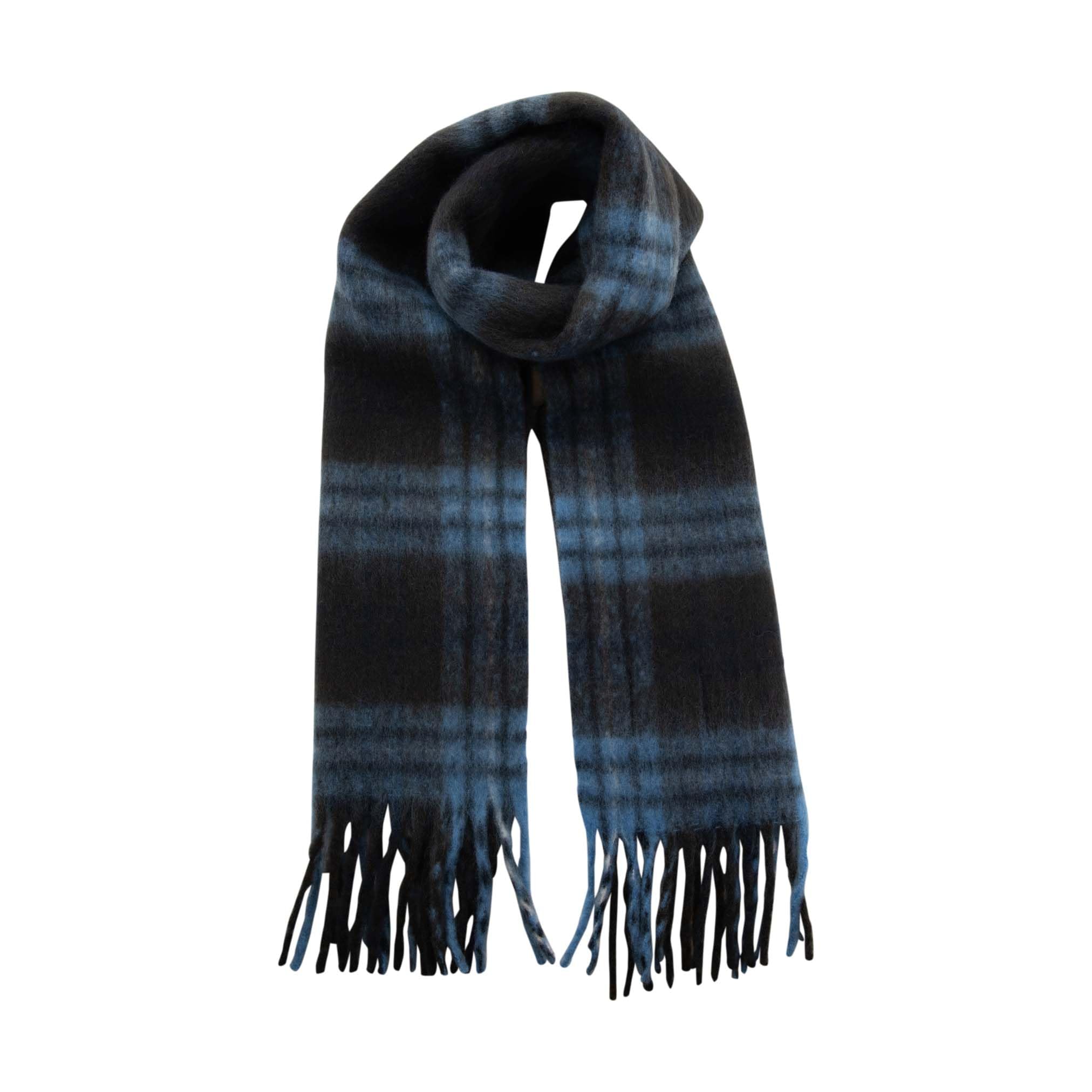 Heritage Traditions Blue Tartan Soft Touch Herringbone Fomo Blanket Scarf (Blue Tartan)