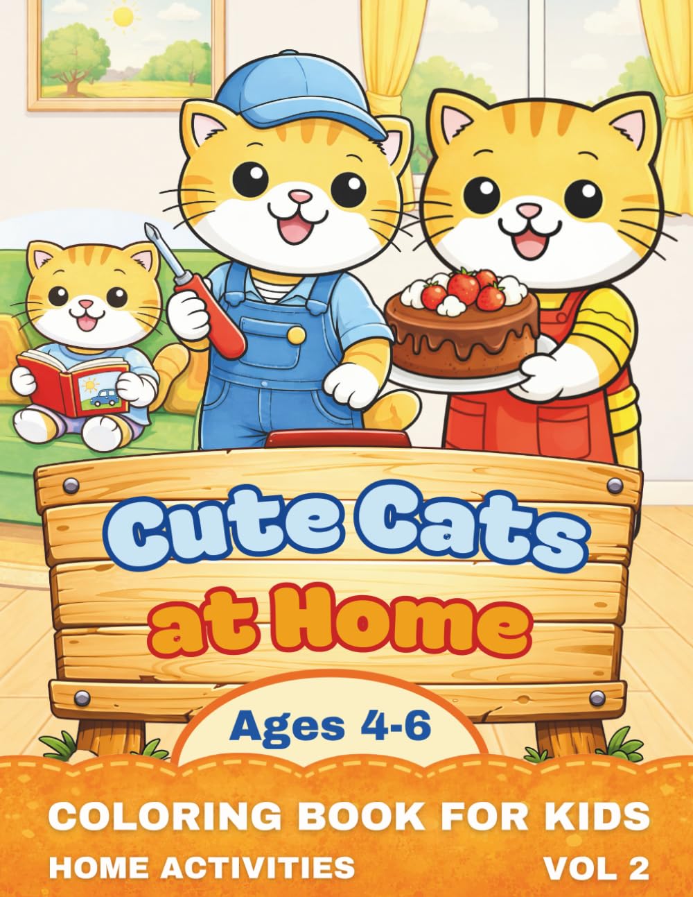 Cute Cats at Home | Coloring Book for Kids | Home Activities | Ages 4–6: A Cozy and Simple Coloring Book About Daily Routines, Family Time, and Everyday Life (Cute Cats Adventures)