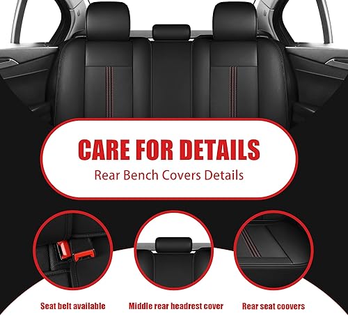 Miniatura 9 de LINGVIDO Fundas de cuero para asiento de automóvil, funda transpirable para automóvil, accesorios de cojín para automóviles y SUV, camión, juego de