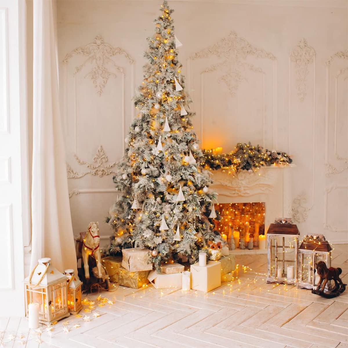 EHWINE - Juego de 24 luces LED de hadas para dormitorio, 7 pies, 20 luces LED de batería, luces de luciérnaga impermeables para decoración de bodas, fiestas, Navidad, blanco cálido