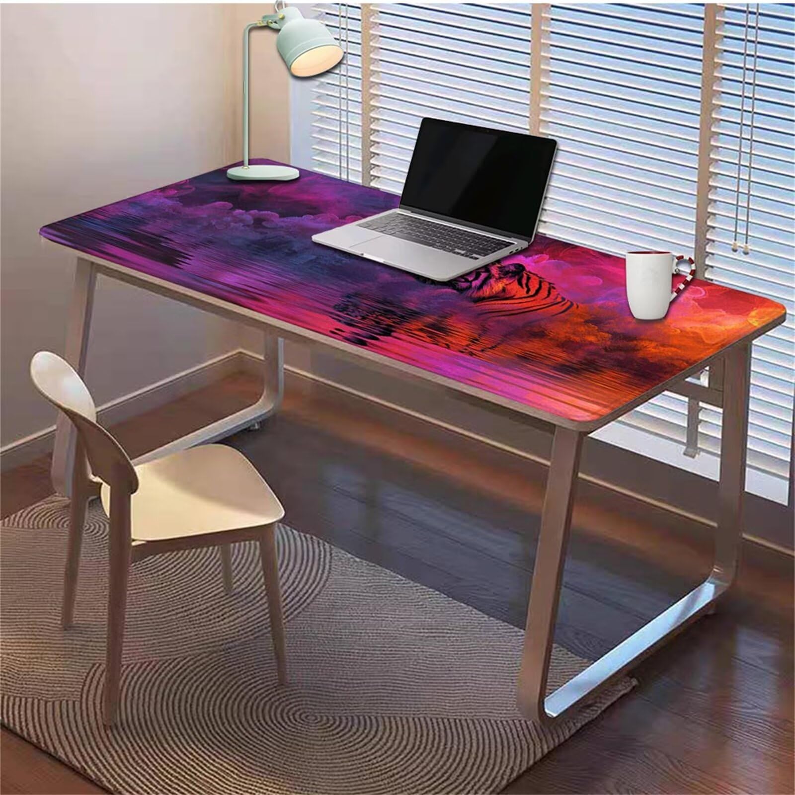 Gamingowa podkładka pod mysz 1200 x 600 x 3 mm, XXL, wodoszczelna, odporna na ścieranie, z przyszytymi krawędziami, fioletowa, podkładka na biurko, poprawia prędkość i precyzję pod laptopa, komputera