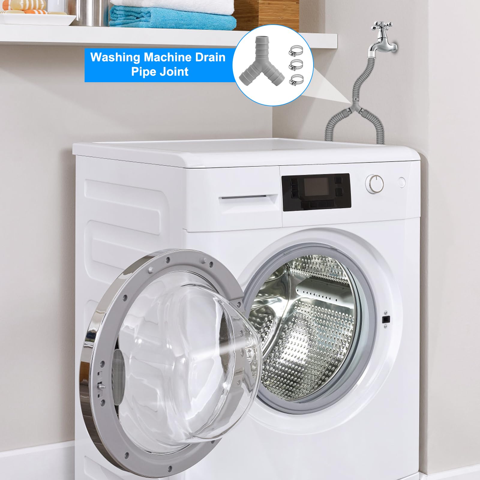 Robinet Double Machine A Laver Répartiteur En Y à 2 Voies Pour Tuyaux De Machine à Laver, Double Double Robinet Machine A Laver