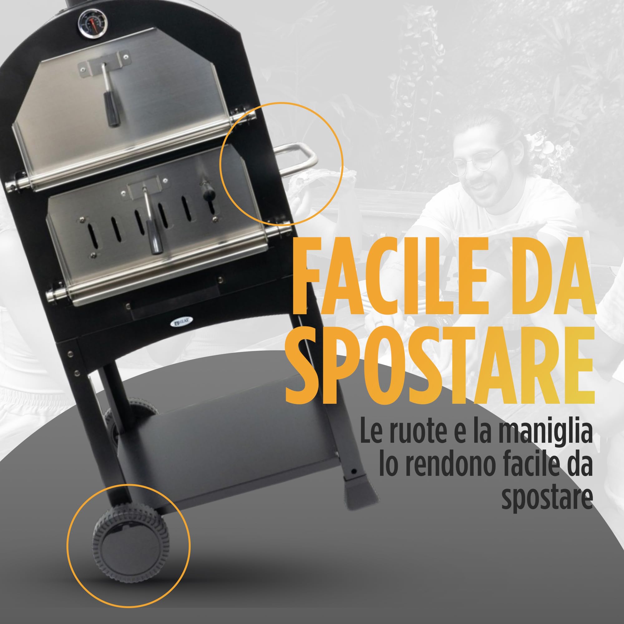 Ovnhus Forno Pizza - Fornetto Pizza - Forno a Legna da Esterno - Forno Pizza a Legna per Il Giardnio - 50x36x160 cm
