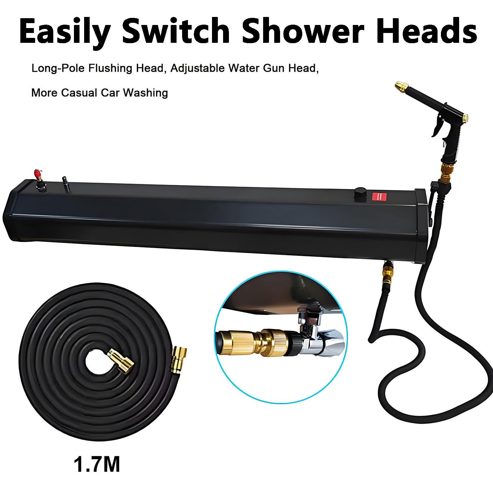 Tanque de Agua Presurizado 18L/20L/30L para Techos de Auto - Depósito De Agua Multifunción con Calentador Solar para Ducha de Camping, Lavado de Coches y Outdoor 30L