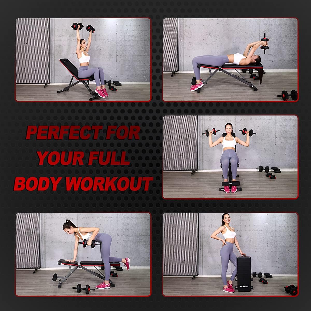 NEWERA GYM Weight Bench Adjustable Strength Training Benches for Full Body Workout Multi-Purpose Foldable Incline Decline Home Gym Bench : Sports & Outdoors