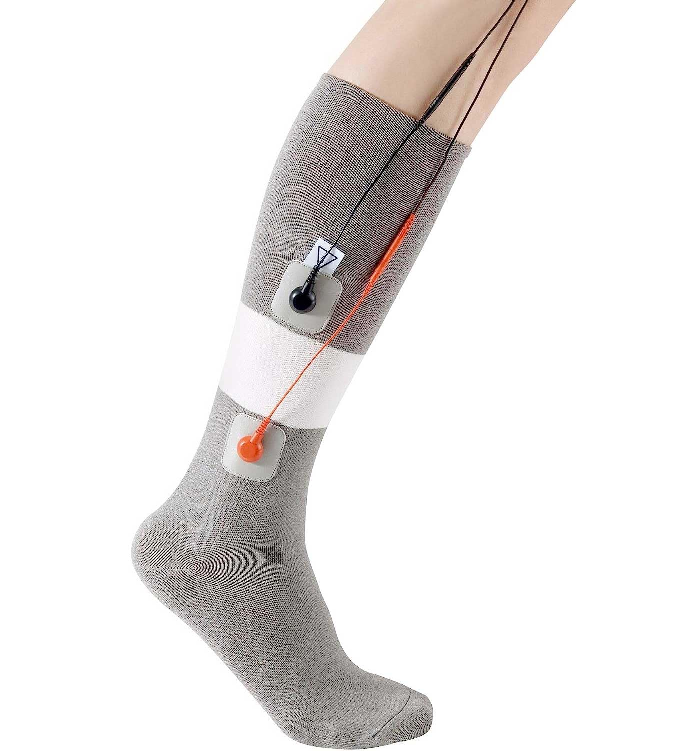 med-fitSilver Conductive Sock: Treats The Entire Foot and Ankle in One Treatment, Compatible with TENS and Muscle Stimulators | Treat Lower Leg Pain or Foot Pain