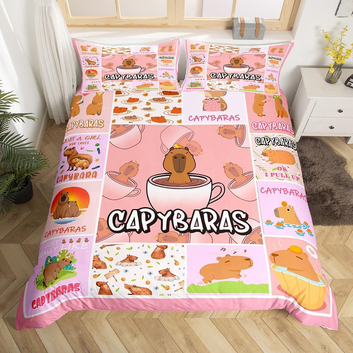 Ensemble de literie capybara le cadeau d'anniversaire idéal pour ados et enfants amoureux d'animaux