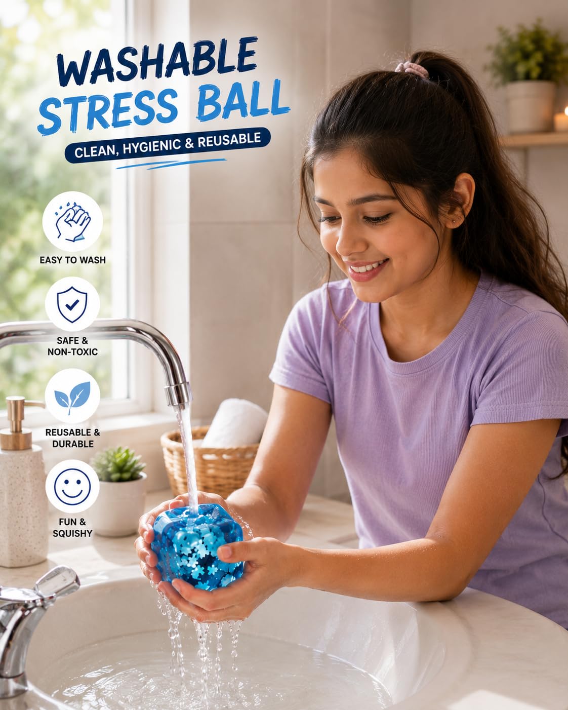 Ice Cube Squishy Stress Ball - Stress Relief Toy -8 Ice Cube Squishy Stress Ball - Stress Relief Toy -8